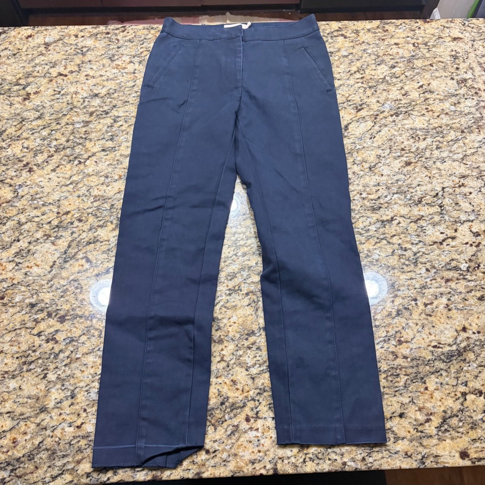 Tory Burch Navy Blue Straight Leg Tailored Trousers Pants Women Size 2 ws